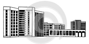Building architecture vector illustration white black eps10