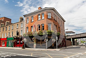 Building with bar or pub on street of Dublin city