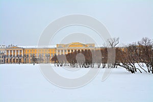 Building of barracks of the Pavlovsk regiment in St. Petersburg, Russia