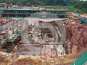 Building basement under construction using the open cut method.