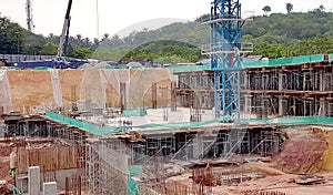Building basement under construction using the open cut method.