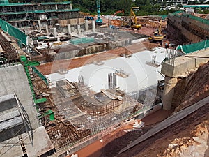 Building basement under construction using the open cut method.