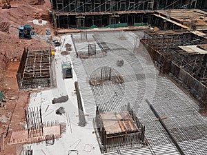 Building basement under construction using the open cut method.