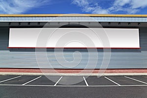 Building with blank billboard.