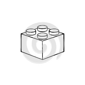 Building block hand drawn outline doodle icon.