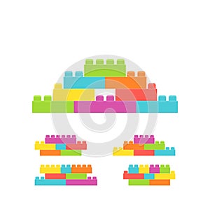 Building blocks baby toy in flat design. Vector cartoon illustration