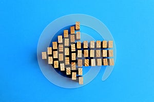 Building blocks isolated on a blue background