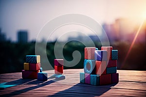 Building Blocks A World of Imagination and Creativity.AI Generated