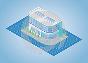 Building blueprint concept with modern isometric style