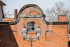 Building with brick masonry - old brewery