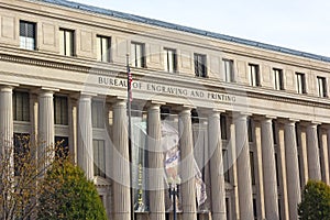 The building of Bureau of Engraving and Printing in Washington DC, USA. U.S.