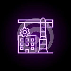 building, business development icon. Elements of Growth hacking in neon style icons. Simple icon for websites, web design, mobile photo