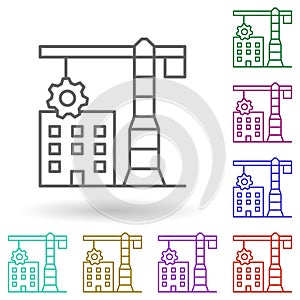 Building, business development multi color icon. Simple thin line, outline vector of growth hacking icons for ui and ux, website photo