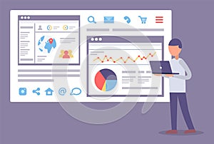 Building Business Website Developing Icon Vector