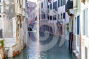 The building on the canal in Venice