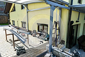 Building a canopies on a residential house