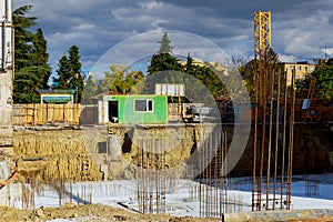 building cement pillar in construct site