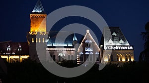 Building of Chinese city at night