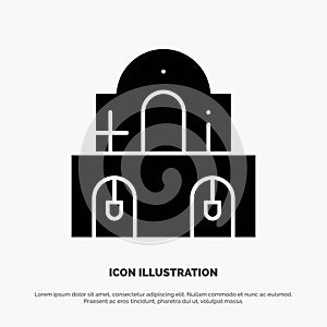Building, Christmas, Church, Easter solid Glyph Icon vector