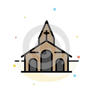 Building, Christmas, Church, Spring Abstract Flat Color Icon Template