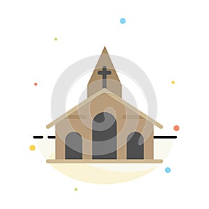 Building, Christmas, Church, Spring Abstract Flat Color Icon Template