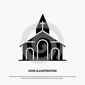 Building, Christmas, Church, Spring solid Glyph Icon vector