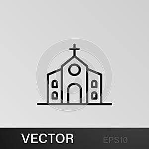 Building, church outline icon. Element of architecture illustration. Signs and symbols outline icon for websites, web design,