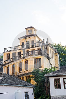 Building in city of Gjirokastra in Albania