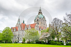 Building of the City hall of Hannover in Germany in April