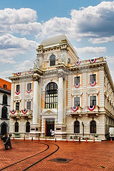 Building of City Hall in Old District Casco Viejo of Panama City, Panama