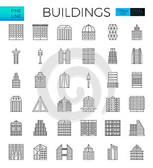 Building in the city icons