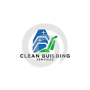 Building cleaning service logo design template