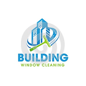Building Cleaning Service Logo Symbol Icon Design Template