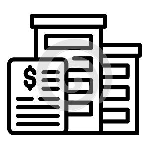 Building collateral icon outline vector. Loan payment