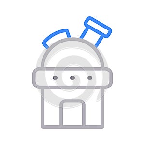 Building colour line vector icon