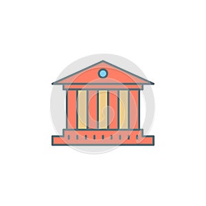 building with columns dusk style line icon. Element of banking icon for mobile concept and web apps. Dusk style building with colu