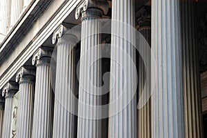 Building columns in lower Manhattan, New York City