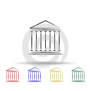 building columns multi color style icon. Simple thin line, outline vector of travel icons for ui and ux, website or mobile