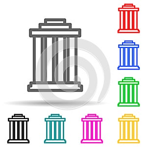 building with columns multi color style icon. Simple thin line, outline vector of web icons for ui and ux, website or mobile