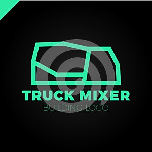 Building company Concrete truck mixer logo