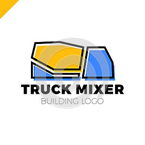 Building company Concrete truck mixer logo