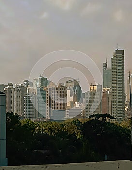 Building complex in urbanized city of Makati. photo