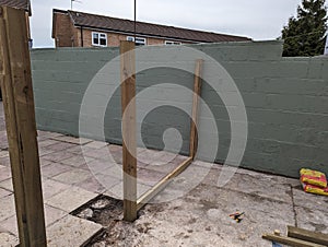 Building concrete fence posts setup