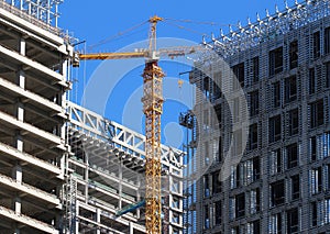 Building Concrete Structure And Crane