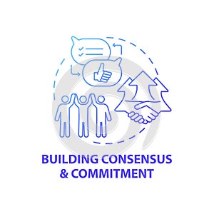 Building consensus and commitment concept icon