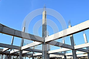 Building construct site and blue sky