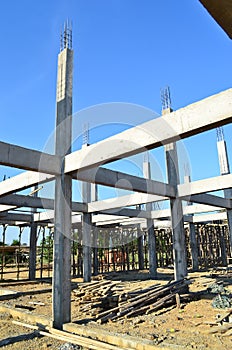 Building construct site and blue sky