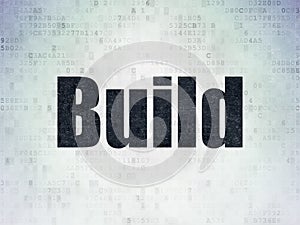 Building construction concept: Build on Digital Data Paper background