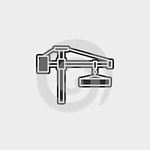 Building, construction, crane, icon, flat illustration isolated vector sign symbol - construction tools icon vector black - Vector