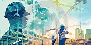 Building construction and engineering concept - digital illustration